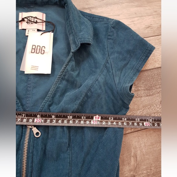 Urban Outfitters Rue Corduroy Jumpsuit XS UK 6 Blue Zip Up Boilersuit BNWT - Picture 10 of 13